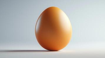 Realistic brown egg on a minimalist background photo