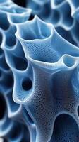 Abstract blue coral structure with intricate patterns and textures photo
