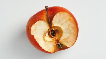 Half an apple with a visible core showcasing fresh fruit texture and color photo
