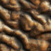 Abstract textured brown leather background with wavy patterns and natural grain photo