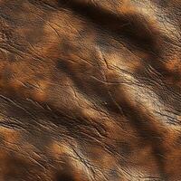 Textured brown leather background with unique patterns and warm tones photo
