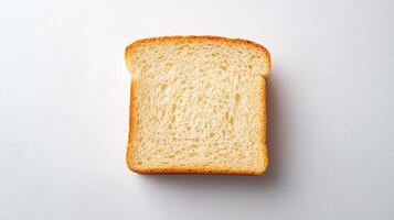Freshly sliced white bread slice isolated on a clean background photo