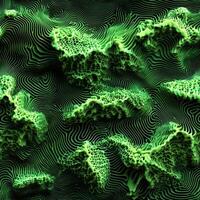 Abstract green organic shapes with wavy lines and texture photo