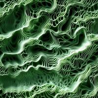 Abstract green waveforms with intricate line patterns and fluid textures photo