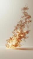 Dynamic burst of fire flames on a plain background photo