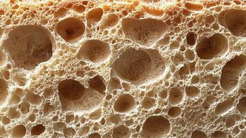 Close-up of natural sponges with unique bubble-like structures and textured surface photo