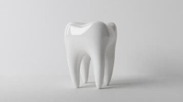 Glossy white tooth model displaying dental health concept with modern design photo