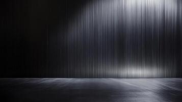 Minimalistic abstract black background with vertical lines and spotlight illumination photo