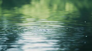 Serene water ripple in natural green surroundings capturing calmness and tranquility photo