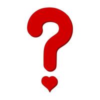 Loving Inquiry Red Question Mark with Heart on White vector
