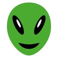 Friendly Green Alien Face with Large Eyes and Subtle Smile vector