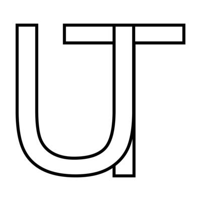 Logo sign ut tu icon, double letters logotype u t