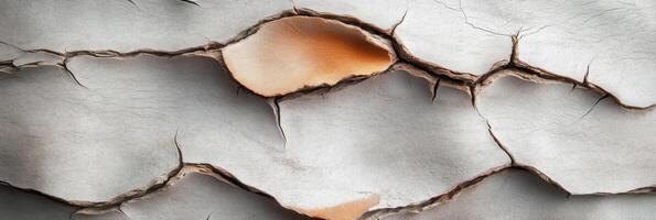 Cracked earth texture showing natural drought patterns and surface erosion photo