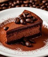 chocolate cake with coffee beans photo