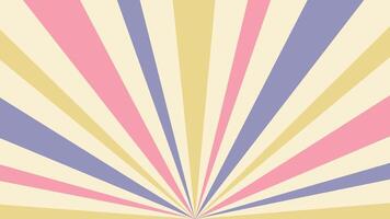 Colorful groovy sun rays retro background vector