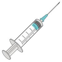 A syringe with a needle on it vector