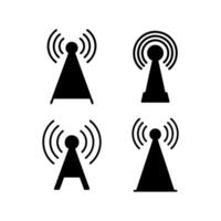 four different types of radio antennas vector