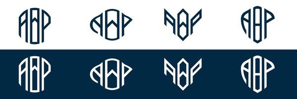 ABP letter logo design in FOUR different style vector