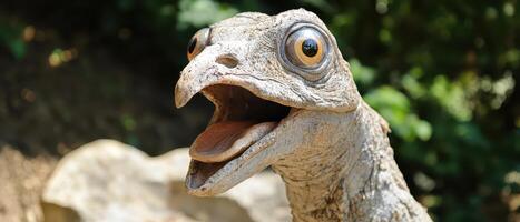 A close up of a bird with its mouth open photo