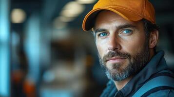 A man with a beard and a cap photo