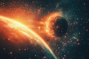 An image of a planet and a star photo