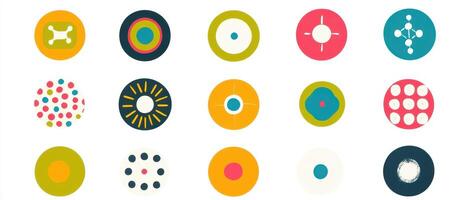 A set of colorful circles with different shapes photo