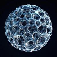 A 3d rendering of a sphere with holes photo