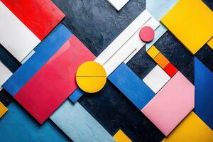 Abstract geometric background with colorful shapes photo