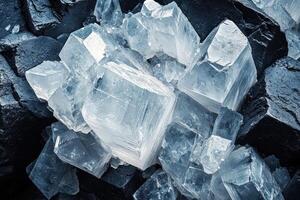 Crystal quartz crystals are shown in this image photo