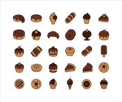 Dessert icon collection. High-quality icons perfect for your print projects or website. vector