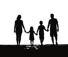 A family walking side by side, representing togetherness and unity. vector