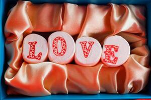 candies on gold background for valentine's day photo