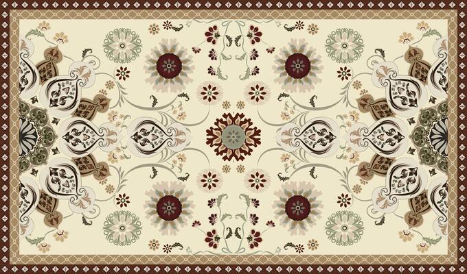 Vintage ornate seamless pattern with abstract flowers and leaves. illustration
