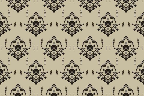 A black and white pattern with flowers
