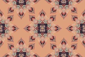 A pattern with a lotus flower design on a peach background vector