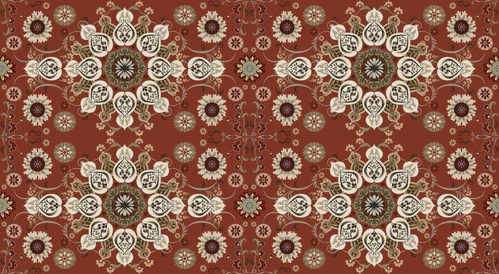 Seamless floral pattern. Stylized flowers on a brown background.