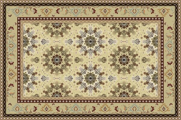 Vintage ornate border in Eastern style. Template for carpet, shawl, shawl, bandanna. illustration.
