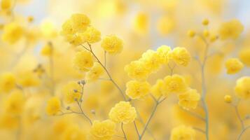 Captivating Yellow Flowers in Full Bloom. Delicate Floral Background Scene photo