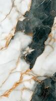 White and dark gray marble texture background. Golden veins running through stone surface. Abstract pattern of natural material with detailed structure. photo