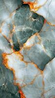 Stone surface detail. Gray and white shades with golden veins. Cracks and abstract shapes. Elegant texture background. Decorative material pattern. photo