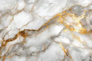 White marble stone background. Golden veins texture. Abstract pattern with grey details. Luxury design for surface decoration or backdrop. photo