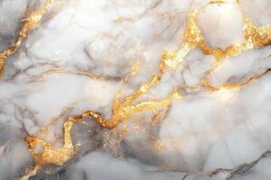 White marble stone texture. Golden veins and streaks pattern. Elegant abstract background. Decorative design element. Interior surface material detail. photo
