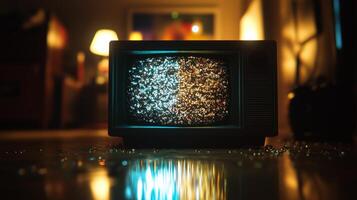 A television set with a light shining on it photo