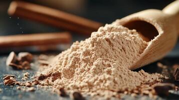 Vanilla Powder with Bean Flecks on a Surface photo