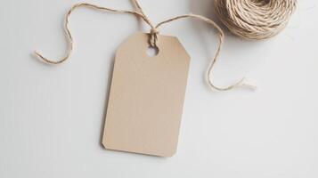 A brown paper tag with twine and a string photo