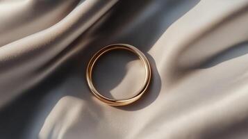 Elegant brass curtain ring. photo