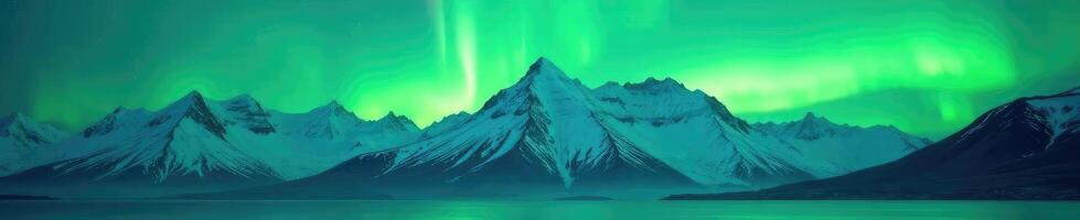 The aurora borealis over mountains in the arctic photo