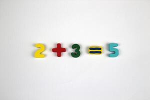 Bright numbers on a white background. Concept of education, school. photo
