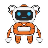 illustration robot design kawaii. Design for digital print and coloring book vector