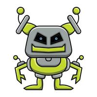 Modern illustration of robot design. Design for digital print and coloring book vector